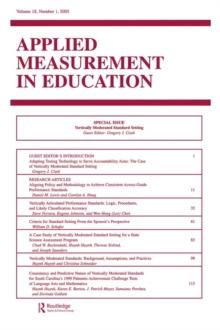 Vertically Moderated Standard Setting : A Special Issue of applied Measurement in Education