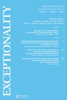 Academic Strategy Instruction : A Special Issue of Exceptionality