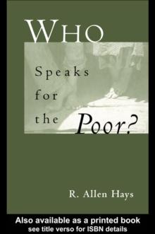 Who Speaks for the Poor : National Interest Groups and Social Policy