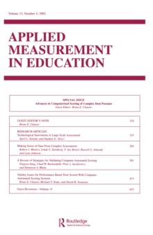 Advances in Computerized Scoring of Complex Item Formats : A Special Issue of Applied Measurement in Education