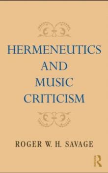 Hermeneutics and Music Criticism