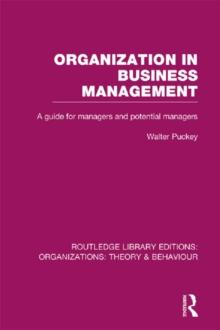 Organization in Business Management (RLE: Organizations) : A Guide for Managers and Potential Managers