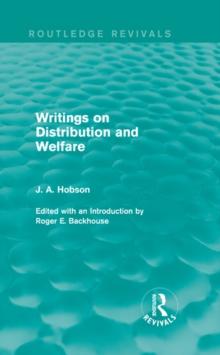 Writings on Distribution and Welfare (Routledge Revivals)