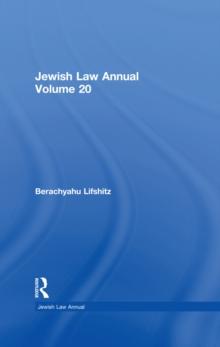 Jewish Law Annual Volume 20