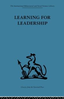 Learning for Leadership : Interpersonal and intergroup relations