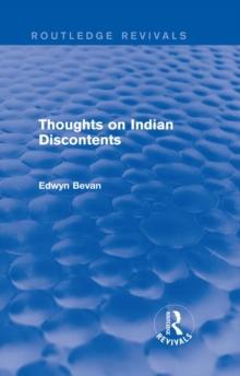 Thoughts on Indian Discontents (Routledge Revivals)