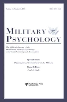 Organizational Commitment in the Military : A Special Issue of military Psychology