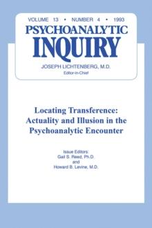 Locating Transference : Psychoanalytic Inquiry, 13.4