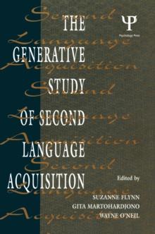 The Generative Study of Second Language Acquisition