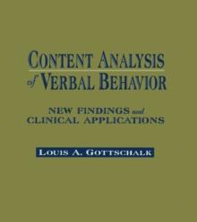 Content Analysis of Verbal Behavior : New Findings and Clinical Applications