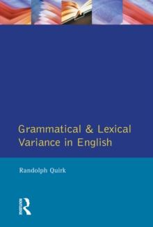 Grammatical and Lexical Variance in English