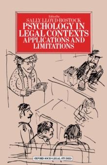 Psychology in Legal Contexts : Applications and Limitations