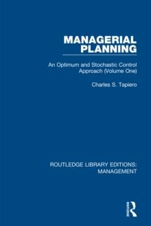 Managerial Planning : An Optimum and Stochastic Control Approach (Volume 1)