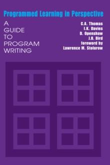 Programmed Learning in Perspective : A Guide to Program Writing