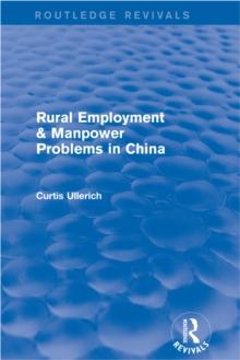 Rural Employment & manpower problems in China