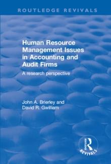 Human Resource Management Issues in Accounting and Auditing Firms : A Research Perspective