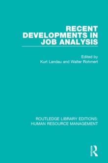 Recent Developments in Job Analysis