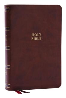 NKJV, Single-Column Reference Bible, Verse-by-verse, Brown Leathersoft, Red Letter, Comfort Print (Thumb Indexed)