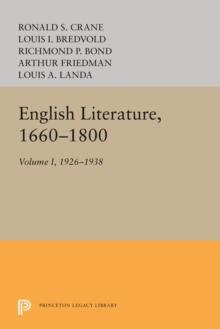 English Literature, Volume 1 : 1660-1800