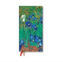 Van Goghs Irises Slim 12-month Horizontal Hardback Dayplanner 2025 (Elastic Band Closure)