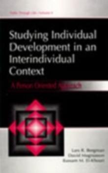 Studying individual Development in An interindividual Context : A Person-oriented Approach