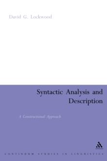 Syntactic Analysis and Description : A Constructional Approach