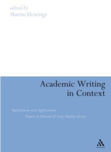 Academic Writing in Context : Implications and Applications