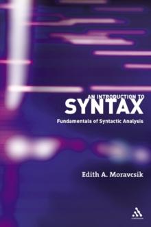 An Introduction to Syntax : Fundamentals of Syntactic Analysis