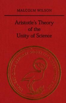 Aristotle's Theory of the Unity of Science