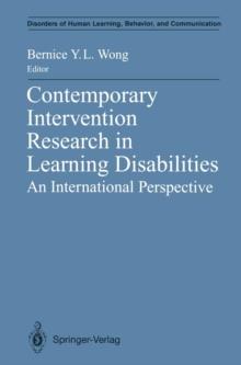 Contemporary Intervention Research in Learning Disabilities : An International Perspective