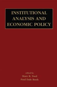 Institutional Analysis and Economic Policy