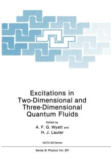 Excitations in Two-Dimensional and Three-Dimensional Quantum Fluids