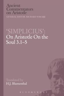 Simplicius': On Aristotle On the Soul 3.1-5