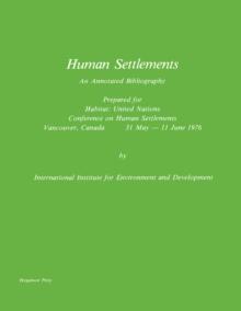 Human Settlements : An Annotated Bibliography