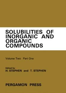 Ternary Systems : Solubilities of Inorganic and Organic Compounds