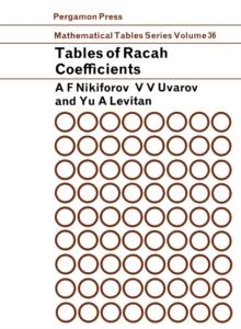 Tables of Racah Coefficients : Mathematical Tables Series