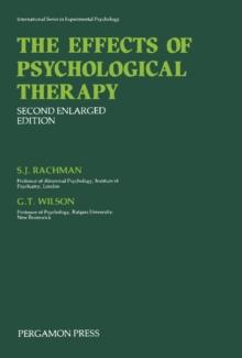 The Effects of Psychological Therapy : International Series in Experimental Psychology