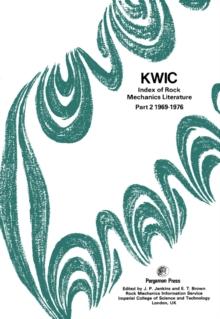 KWIC Index of Rock Mechanics Literature