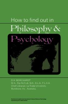 How to Find Out in Philosophy and Psychology : The Commonwealth and International Library: Library and Technical Information Division