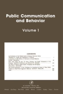 Public Communication and Behavior : Volume 1