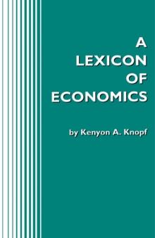 A Lexicon of Economics