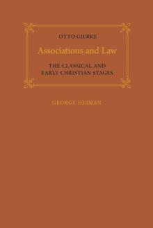 Associations and Law : The Classical and Early Christian Stages