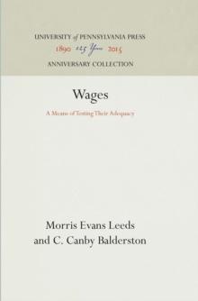 Wages : A Means of Testing Their Adequacy