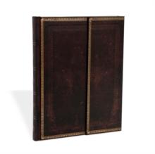 Black Moroccan Ultra Lined Hardcover Journal (Wrap Closure)