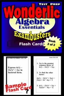 Wonderlic Test Prep Algebra Review--Exambusters Flash Cards--Workbook 3 of 3 : Wonderlic Exam Study Guide