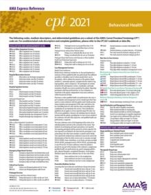 CPT 2021 Express Reference Coding Card: Behavioral Health