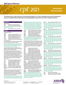 CPT 2021 Express Reference Coding Card: Neurology/Neurosurgery