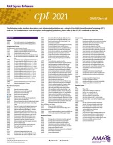 CPT 2021 Express Reference Coding Card: OMS/Dental