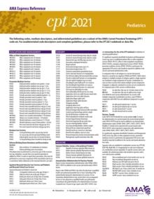 CPT 2021 Express Reference Coding Card: Pediatrics