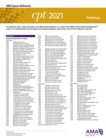 CPT 2021 Express Reference Coding Card: Radiology